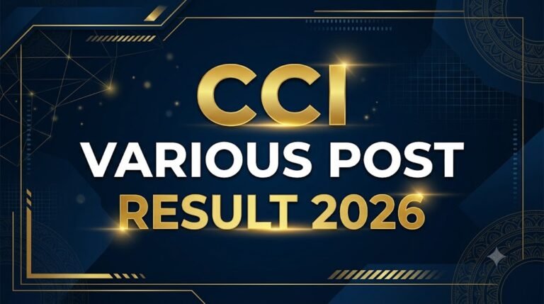 CCI Various Post Result 2026