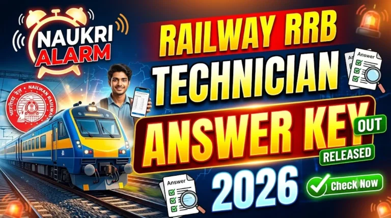 Railway RRB Technician Answer Key 2026