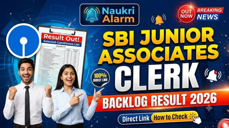 SBI Junior Associates Clerk Backlog Result 2026