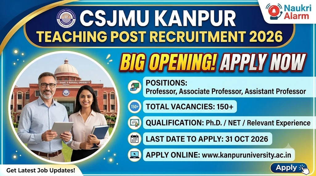 CSJMU Kanpur Teaching Post Recruitment 2026